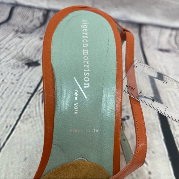 Sigerson Morrison Leather Strappy Sandals 8 in Fire Orange - Picture 13 of 13